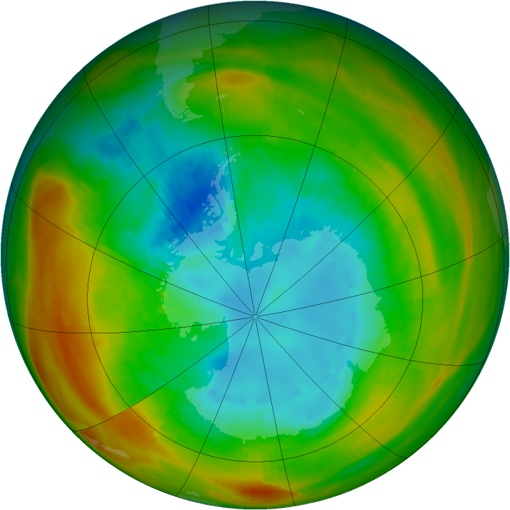 Antarctic ozone map for 29 August 1981